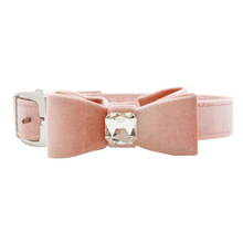 Load image into Gallery viewer, Diamond Velvet Bowtie Collar - Pink - Vanderpump Pets
