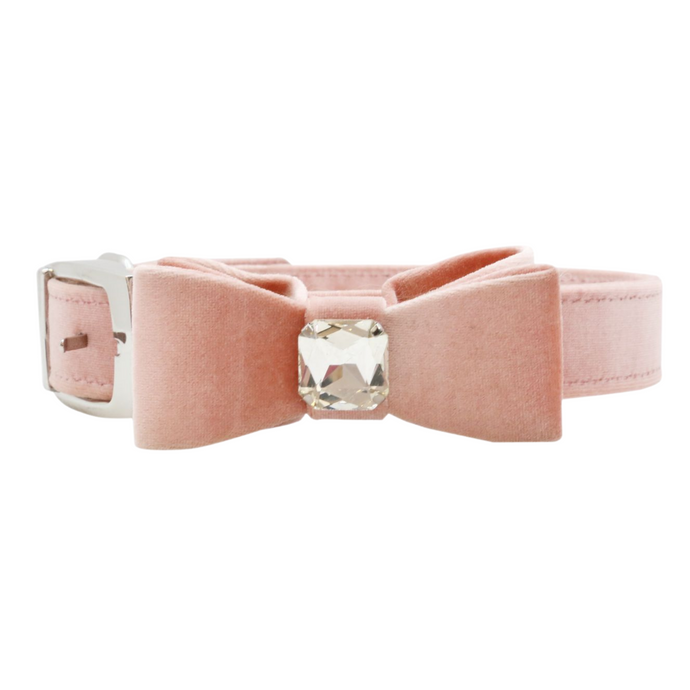 Diamond Velvet Bowtie Collar - Pink - Vanderpump Pets